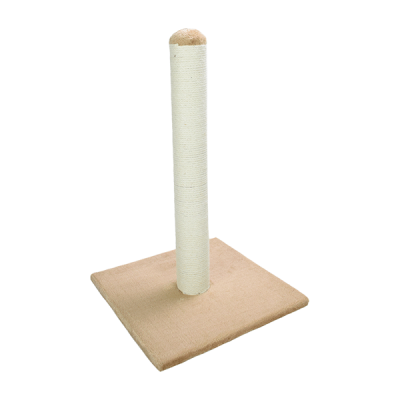 Arranhador para gatos com base castanha e poste branco