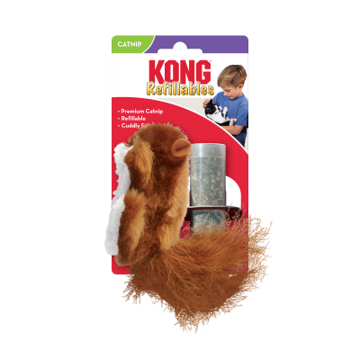 Brinquedo para gatos KONG Refillables em forma de esquilo com catnip