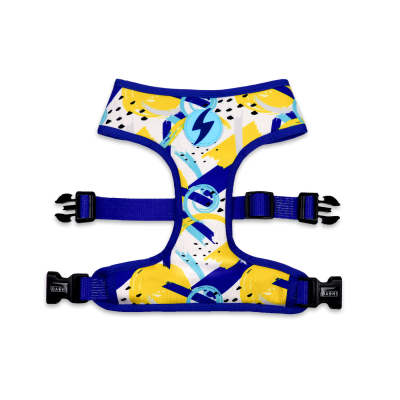 Arnês colorido para animais com fechos ajustáveis