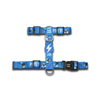 Peitoral para cão azul com estampa do personagem Popeye