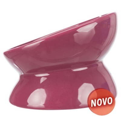 Taça ou prato inclinado rosa com selo NOVO