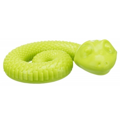 Brinquedo cobra flexível amarelo claro com textura