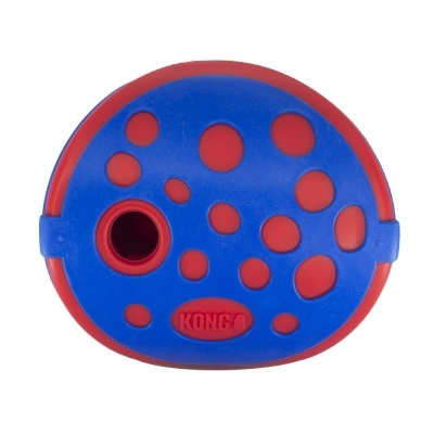 Dispositivo de jogo para cão KONG vermelho e azul com várias aberturas