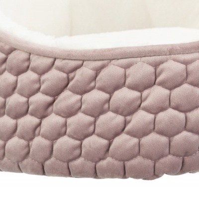 Cama para animais castanha clara acolchoada com interior branco