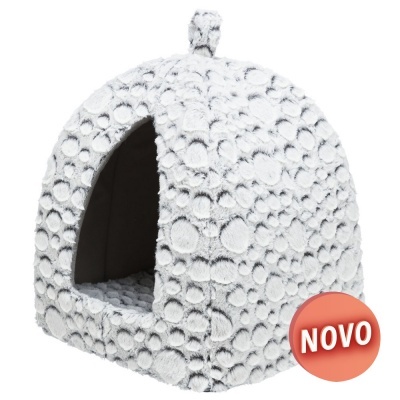 Abrigo cinza claro para animais de estimação com padrão de círculos e etiqueta NOVO