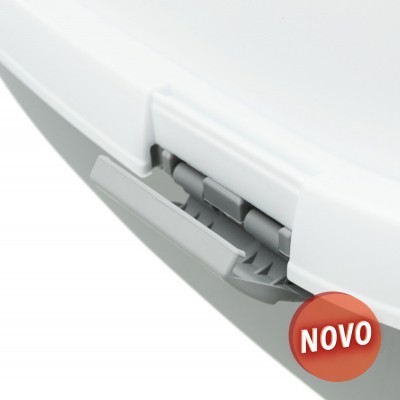 Dobradiça cinza de assento sanitário branco com selo NOVO