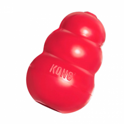 Brinquedo para cães KONG vermelho de borracha com formato espiral