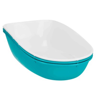 Conjunto de tigelas azul turquesa e branco empilhadas