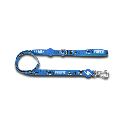 Correia azul com padrão Popeye e fecho metálico prateado