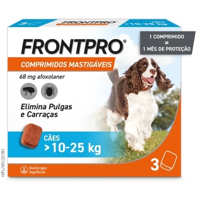 Embalagem de comprimidos mastigáveis FRONTPRO para cães 10-25 kg