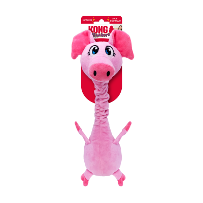 Brinquedo para cães em forma de porco rosa com olhos grandes