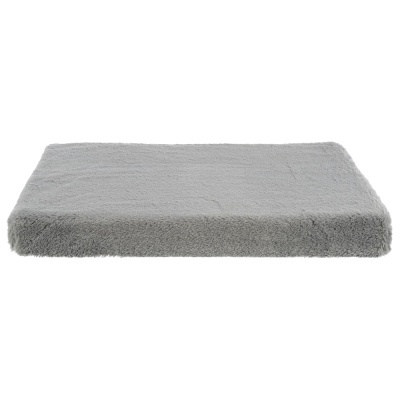 Tampo retangular cinzento felpudo