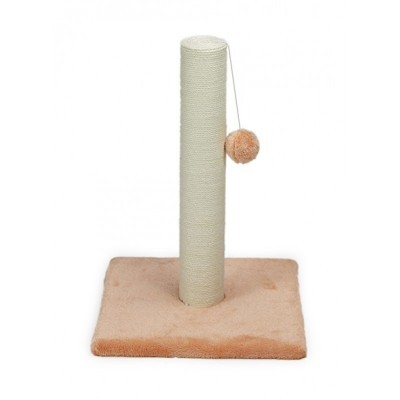 Arranhador para gatos com base e bola bege claro e poste em corda