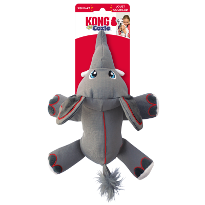 Brinquedo para cães KONG Cozie elefante cinzento tecido macio