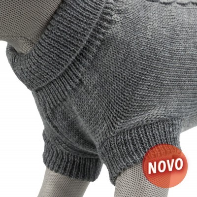 Roupa para cão cinzenta em malha tricô com etiqueta NOVO
