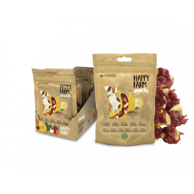 Embalagem de snacks para cães Happy Farm Croci com pedaços de snack carnudo