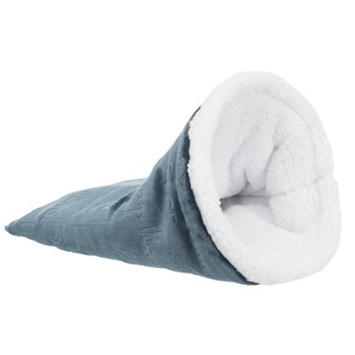 Toca para animais de estimação em forma de cone cinzento e branco