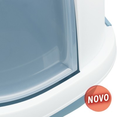 Produto branco com visor azul e etiqueta vermelha NOVO