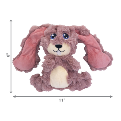 Pelúcia coelho cor-de-rosa com orelhas grandes e barriga creme