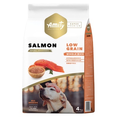Saco de ração para cães Amity sabor salmão com arroz integral