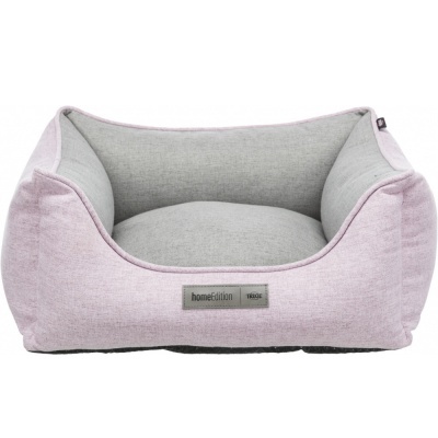 Cama para animais cinza e rosa claro com etiqueta home edition