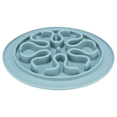 Prato dispensador azul claro com design labiríntico