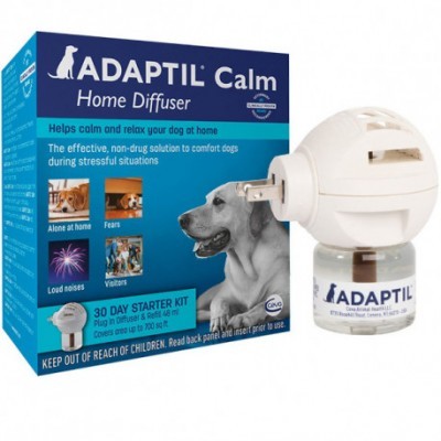 Kit iniciador difusor ADAPTIL Calm para casa com difusor branco e embalagem azul