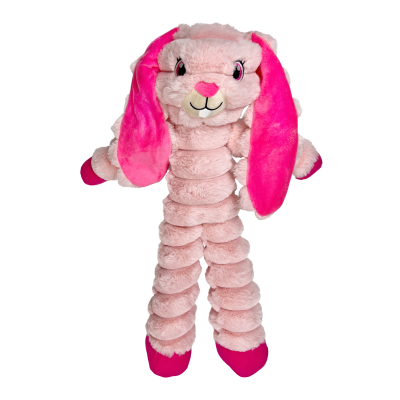 Peluche de coelho cor-de-rosa claro e rosa forte com corpo segmentado