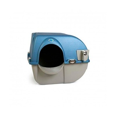 Abrigo plástico azul e cinzento para animais com abertura e fecho metálico