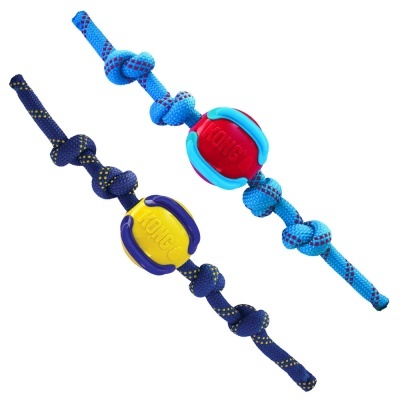 Brinquedos para cães com corda trançada colorida e bolas de plástico KONG