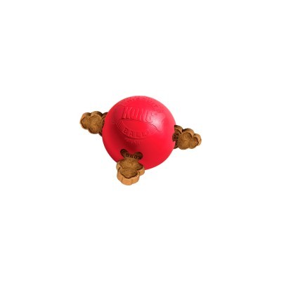 Brinquedo para cães King Baby vermelho com apêndices castanhos para petiscos