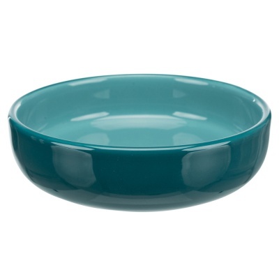 Tigela azul turquesa de cerâmica com acabamento brilhante