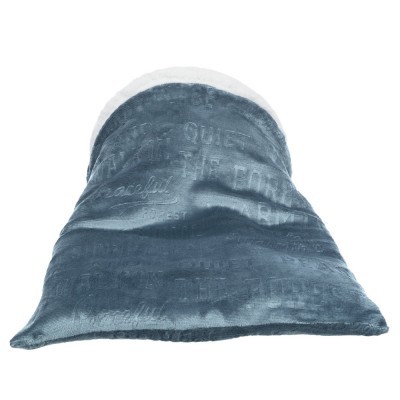 Almofada azul com padrão em relevo e textura suave