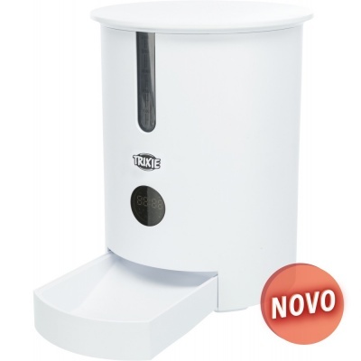 Dispenser automático branco para comida de animais com visor e selo NOVO