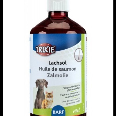 Frasco de óleo de salmão TRIXIE para cães e gatos com etiqueta colorida