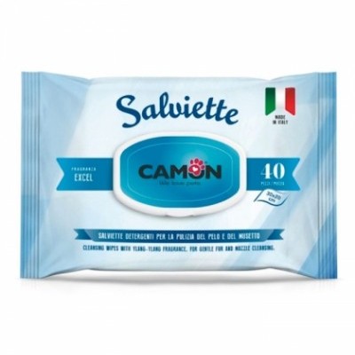 Embalagem de toalhetes Camon Salviette azul claro e branco com 40 unidades