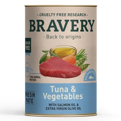 Lata de comida para animais BRAVERY Atum e Legumes