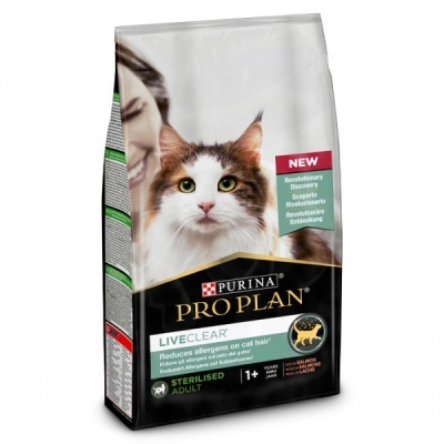 Pacote de comida para gatos PURINA PRO PLAN LIVE CLEAR para gatos esterilizados adultos