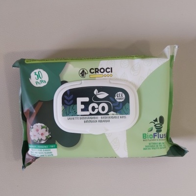 Pacote de panos biodegradáveis Eco Croci verde e branco