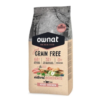 Embalagem de comida Ownat para gatos, sabor Adult Chicken