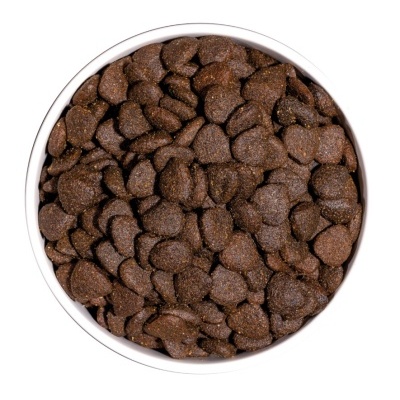 Taça com ração escura para animais