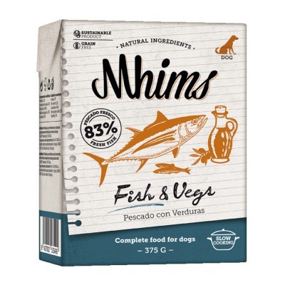 Pacote de alimento para cães Nhims Fish & Vegs com peixe e vegetais