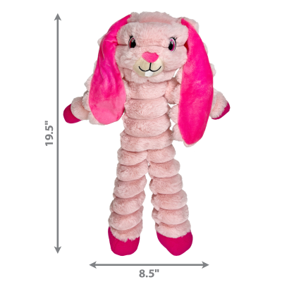 Pelúcia de coelho cor-de-rosa com orelhas e patas rosa vivo