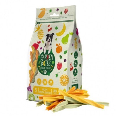 Pacote de snacks para cães Garden Bites Fruit Blast com palitos coloridos torcidos