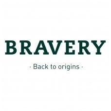 Logótipo com o texto BRAVERY e slogan Back to origins