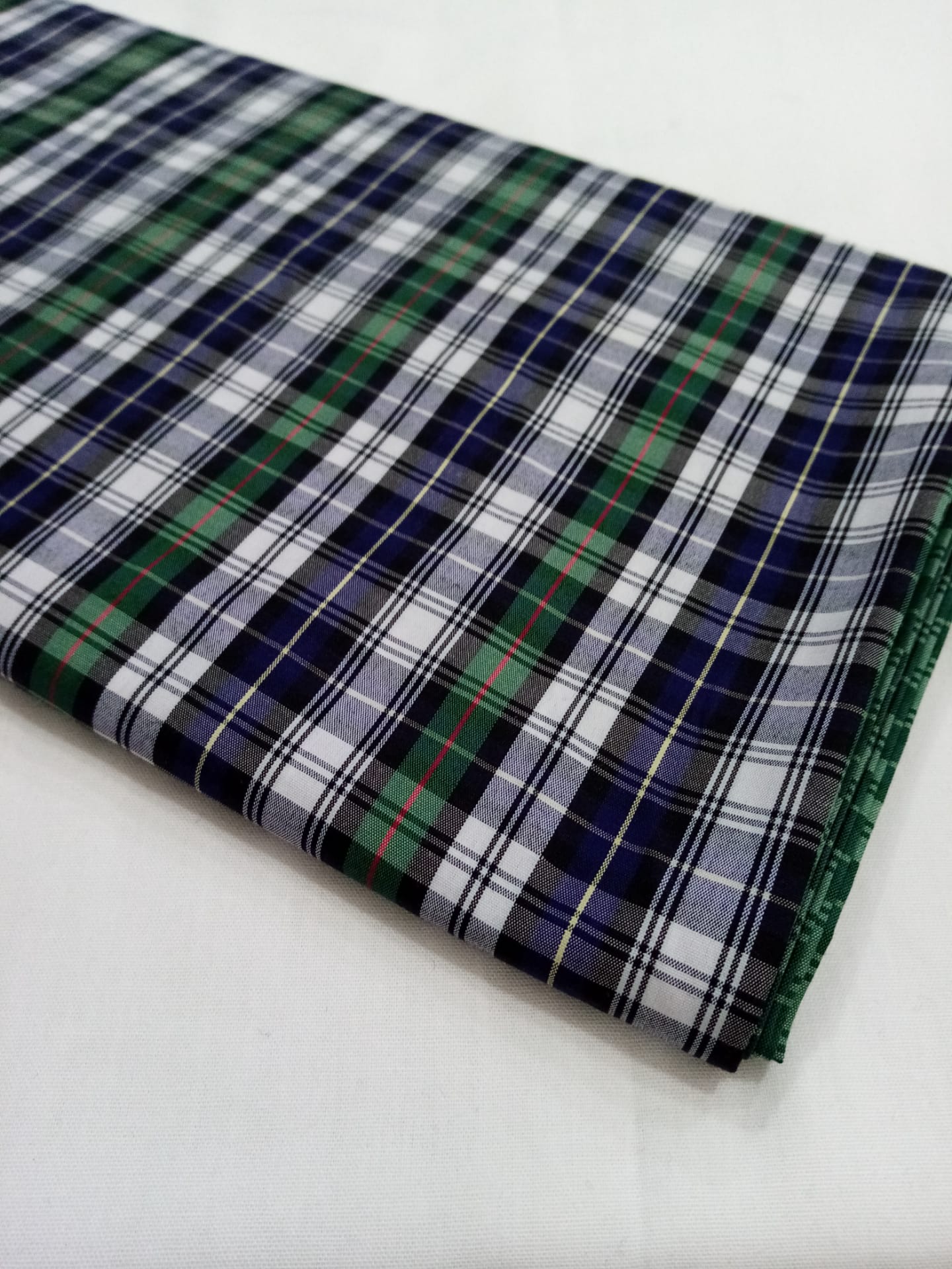 Cambraia escocesa clássico verde e azul Cambraia escocesa clássico verde e azul