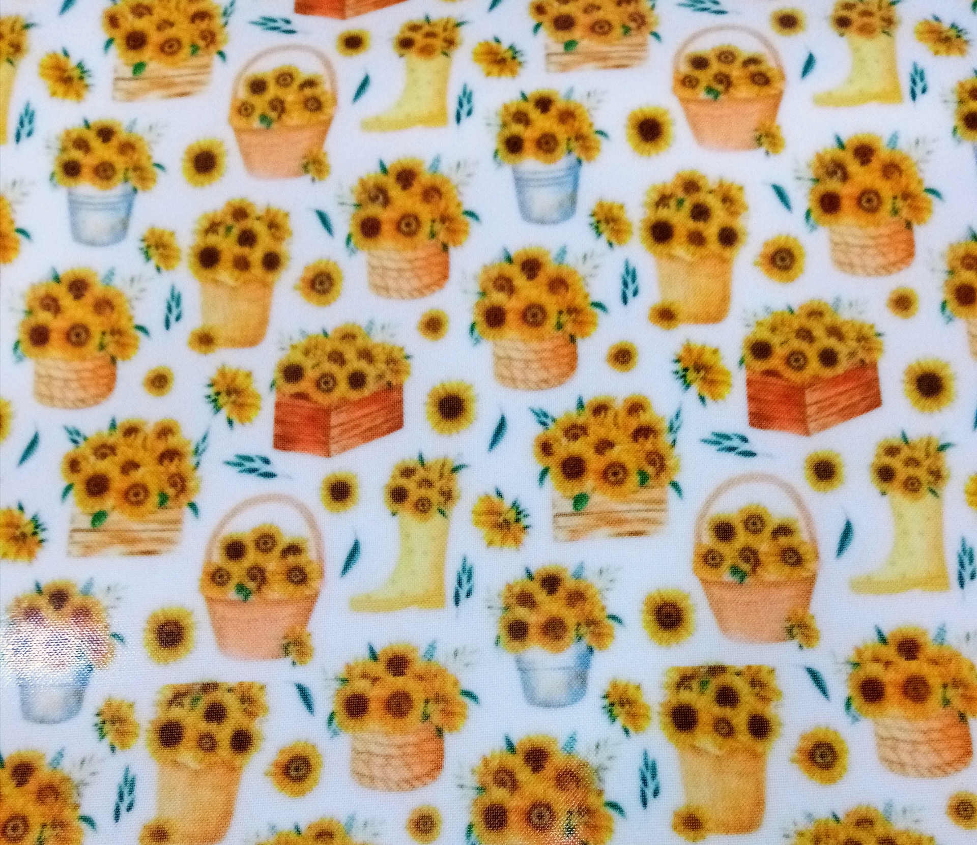 Plastificado com Cestas e Girassóis Plastificado com Cestas e Girassóis