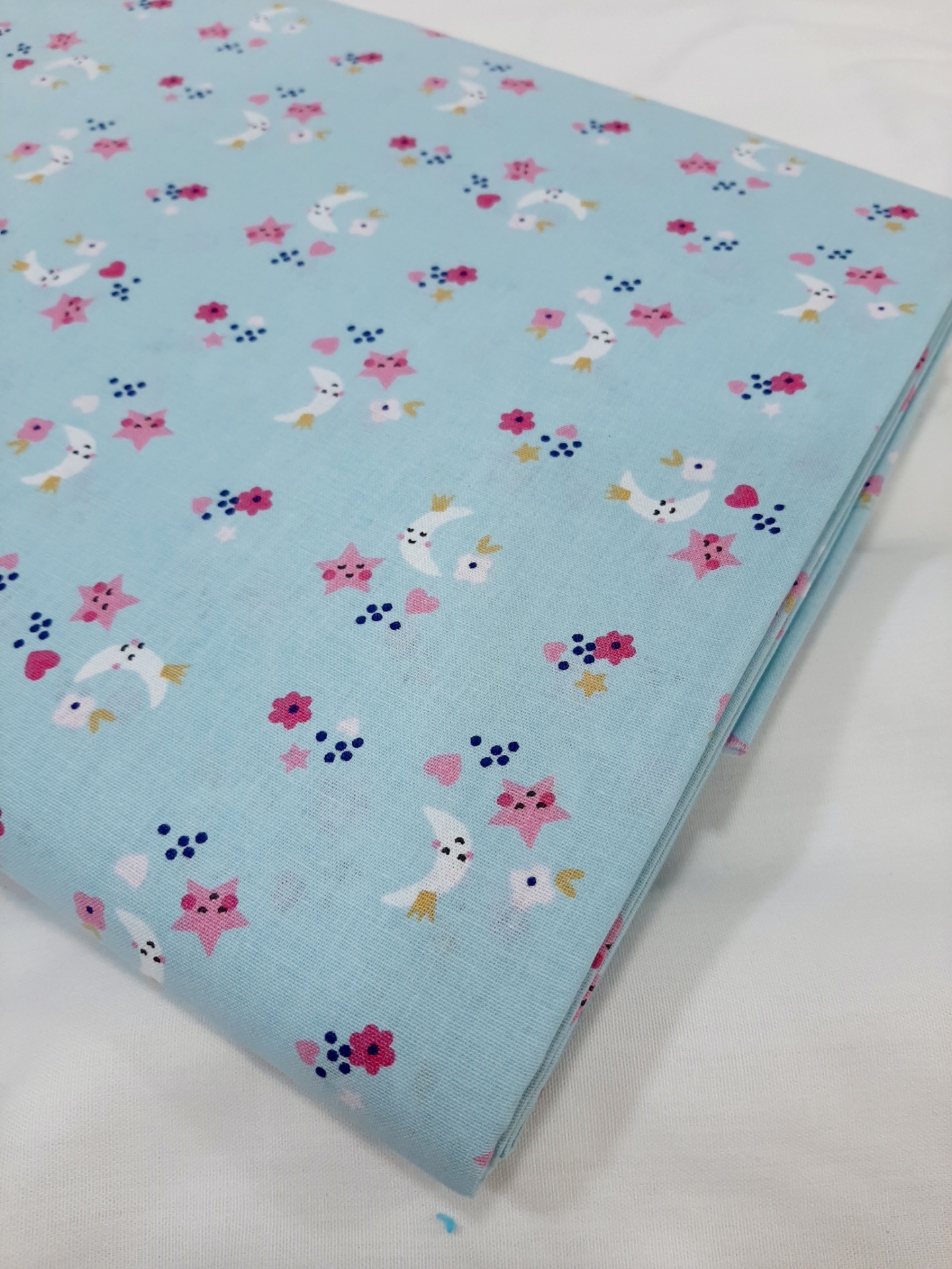 Fairy Rabbit - flowers in light blue Fairy Rabbit - flowers in light blue