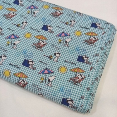 Snoopy em quadrados azuis