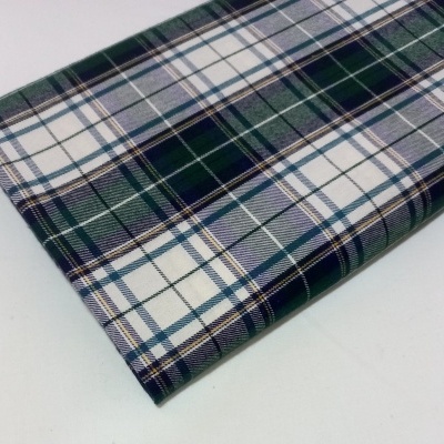 Tartan Escocês em verde Natal, azul e branco